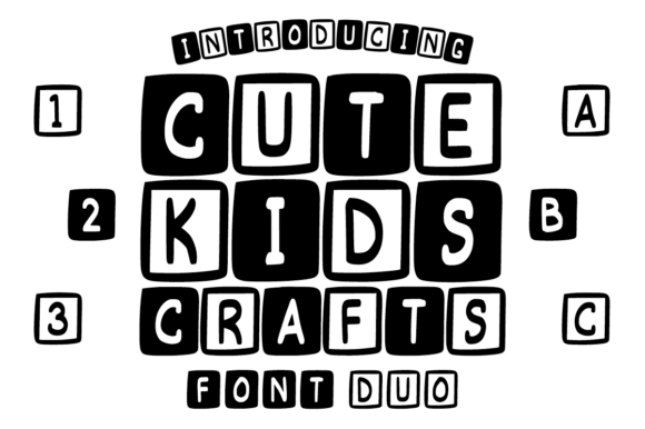 Cute Kids Crafts: A Font Duo for Playful, Blocky Design