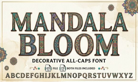Unveiling Mandala Bloom: A Font of Intricate Floral Beauty